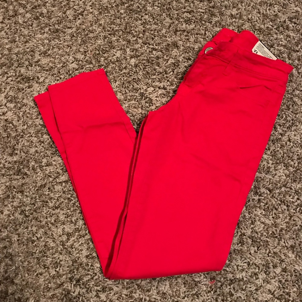 Red American eagle jeggings
